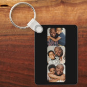 Gepersonaliseerde drie foto's en tekst sleutelhanger (Voorkant)