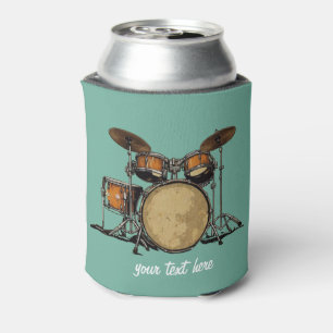 Gepersonaliseerde Drum Set Muziek Drummer Blikjeskoeler