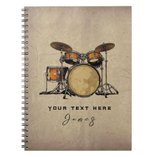 Gepersonaliseerde Drum Set Muziek Drummer Niet Notitieboek