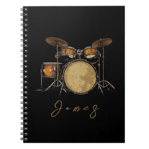 Gepersonaliseerde Drum Set Muziek Drummer Notitieboek