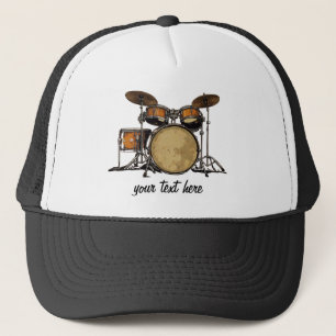 Gepersonaliseerde Drum Set Muziek Drummer Trucker Pet
