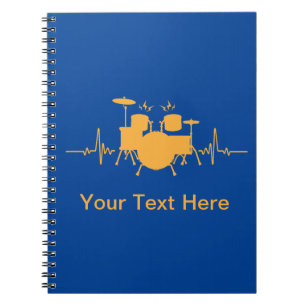Gepersonaliseerde Drums Heartbeat - Grappige drumm Notitieboek