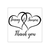 Gepersonaliseerde dubbele hart aangepaste bruiloft 	rubberstempel (Afrduk)