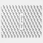 Gepersonaliseerde Dubbele Hartpatroon Aangepaste N Fleece Deken (Voorkant (Horizontaal))