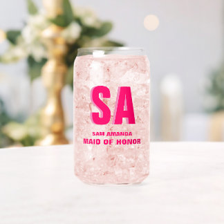 Gepersonaliseerde dubbele schaduw monogram Maid of Blikvorm Glas