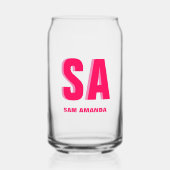 Gepersonaliseerde dubbele schaduw monogram naam blikvorm glas (Voorkant)