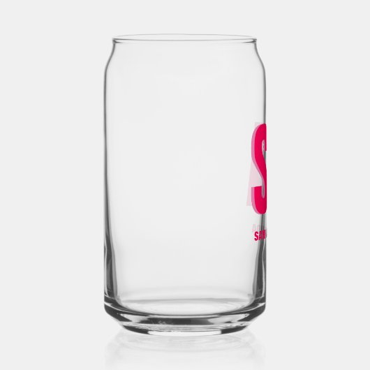 Gepersonaliseerde dubbele schaduw monogram naam blikvorm glas (Rechts)