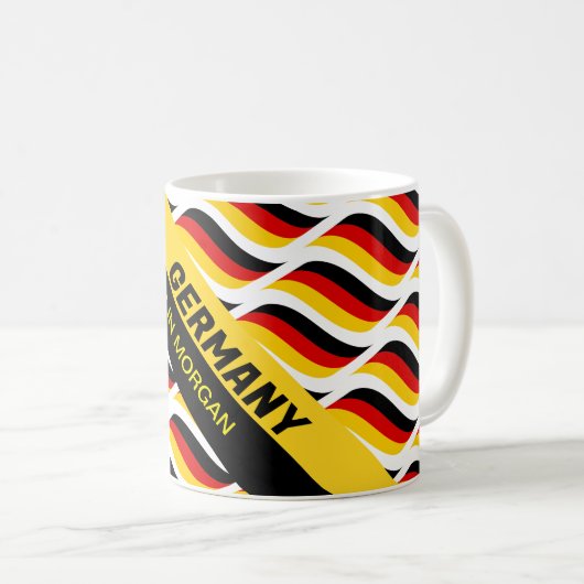 Gepersonaliseerde Duitse Flag Koffie Mok (Voorkant rechts)