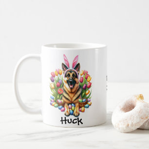 Gepersonaliseerde Duitse Herder Paashaas Koffiemok