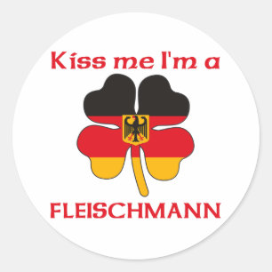 Gepersonaliseerde Duitse Kiss Me Ik Ben Fleischman Ronde Sticker