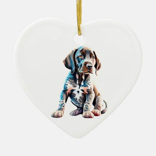 Gepersonaliseerde Duitse kortharige pointer puppy Keramisch Ornament (Voorkant)