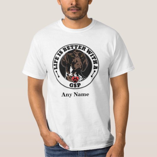Gepersonaliseerde Duitse schorthaired Pointer SAP T-shirt (Voorkant)