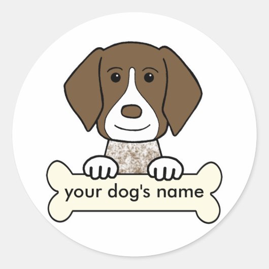 Gepersonaliseerde Duitse Shorthaired Pointer Ronde Sticker (Voorkant)