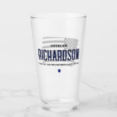 Gepersonaliseerde dunne blauwe lijn politieagent v glas (Voorkant)