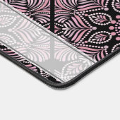 Gepersonaliseerde Dusky Roos Bloemen Fronds Mandal Bureaumat (Hoek)