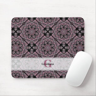 Gepersonaliseerde Dusky Roos Bloemen Fronds Mandal Muismat