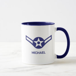 Gepersonaliseerde E-2 Airman Rank Air Force Mok