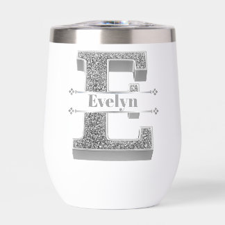 Gepersonaliseerde E Initiaal Silver Monogram Jouw
