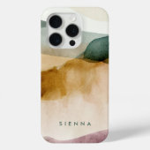 Gepersonaliseerde Earth Tone Abstracte Waterverf Case-Mate iPhone Case (Achterkant)