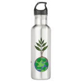 Gepersonaliseerde Earth Tree Recyclen Waterfles (Voorkant)