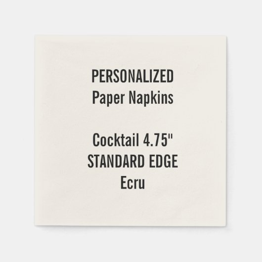 Gepersonaliseerde ECRU standaard cocktailpapier se Servetten (Voorkant)