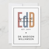 Gepersonaliseerde EdD Doctor of Education Afstuder Kaart (Voorkant)