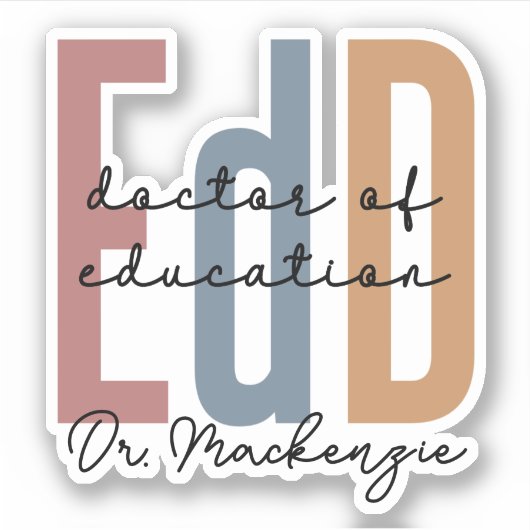 Gepersonaliseerde EdD Doctor of Education Afstuder Sticker (Voorkant)