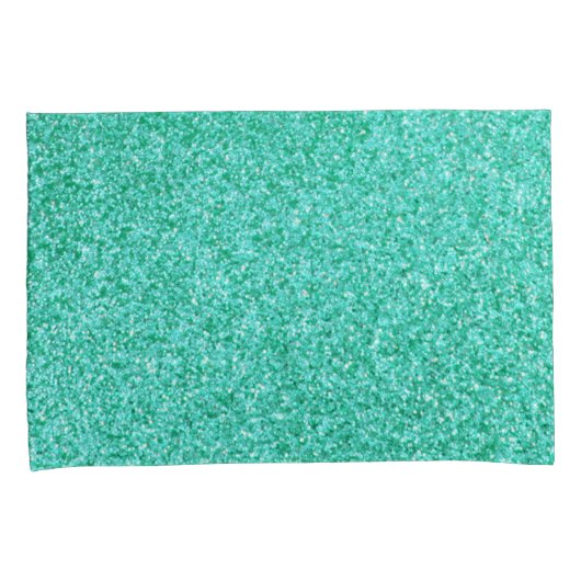 Gepersonaliseerde Eenhoorn Blauwgroen Glitter Kuss Kussensloop (Voorkant-Rechts)
