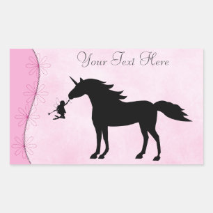 Gepersonaliseerde eenhoorn en fee silhouet Sticker