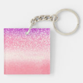 Gepersonaliseerde eenhoorn ombre glitter Sleutelha Sleutelhanger (Achterkant)