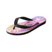 Gepersonaliseerde Eenhoorn Regenboog Kleurrijk Kinder Teenslippers (Schuin)