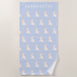 Gepersonaliseerde Eenhoorn Soft Pastel Kinder Zome Strandlaken