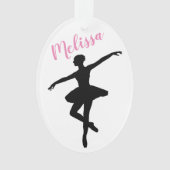 Gepersonaliseerde Eenvoudige Ballerina Kerstmis Ornament (voorkant)