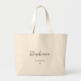 Gepersonaliseerde eenvoudige bruidsmeisje Canvas t Grote Tote Bag