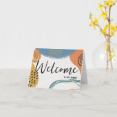 Gepersonaliseerde eenvoudige Elegant Welkom bij he Kaart (Gele Bloem)