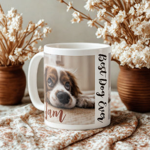 Gepersonaliseerde eenvoudige hond Foto en naam kee Koffiemok
