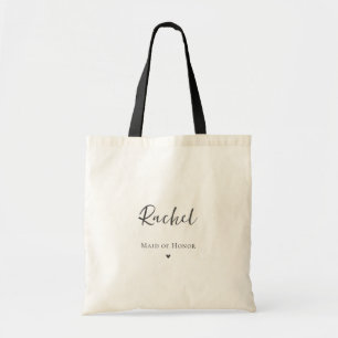 Gepersonaliseerde Eenvoudige Maid of Honor Canvas Tote Bag