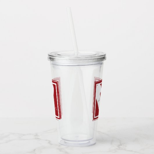 Gepersonaliseerde Eenvoudige Moderne Tortelduifjes Acryl Drinkbeker (Links)
