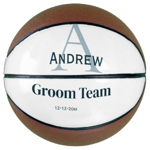 Gepersonaliseerde Eenvoudige Monogram Bruidegom Te Basketbal