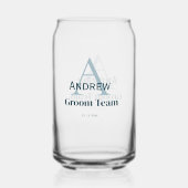 Gepersonaliseerde Eenvoudige Monogram Bruidegom Te Blikvorm Glas (Voorkant)