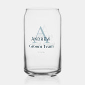 Gepersonaliseerde Eenvoudige Monogram Bruidegom Te Blikvorm Glas (Achterkant)