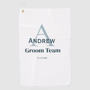 Gepersonaliseerde Eenvoudige Monogram Bruidegom Te Golfhanddoek
