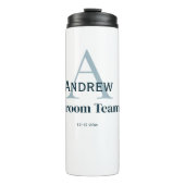 Gepersonaliseerde Eenvoudige Monogram Bruidegom Te Thermosbeker (Voorkant)
