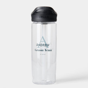 Gepersonaliseerde Eenvoudige Monogram Bruidegom Te Waterfles