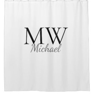gepersonaliseerde eenvoudige monogram douchegordijn
