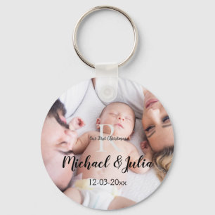 gepersonaliseerde eenvoudige monogram naam eerste sleutelhanger