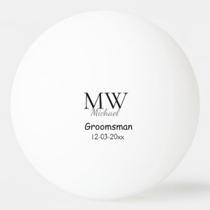 gepersonaliseerde eenvoudige monogram naam groomsm pingpongballen