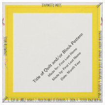 Gepersonaliseerde eenvoudige quilt label hoek