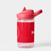 Gepersonaliseerde eenvoudige Rode Naam Monogram Ki Waterfles (Links)