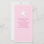 Gepersonaliseerde eerste communie Bladwijzer meisj Bedankkaart (Achterkant)